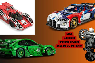 design a custom lego technic moc, car, house with instructions and parts list