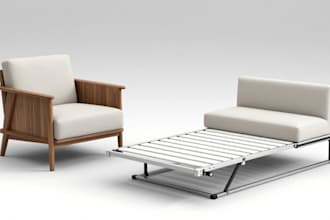 do solidworks furniture cad design for armchair, sofa bed cnc, stl and step file