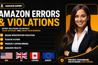 fix product listing errors, amazon health issues, and brand restrictions