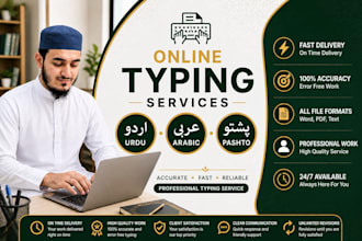 do fast typing in urdu, arabic, and pashto professionally