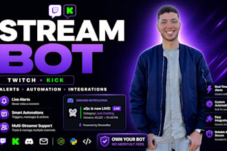 build a twitch or kick bot with custom alerts and features