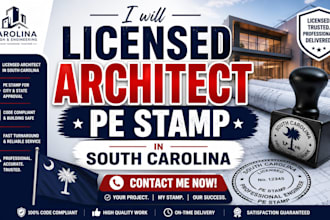 licensed architect pe stamp in south carolina