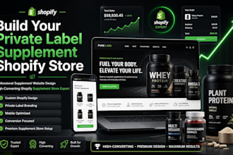 build private label supplement shopify store supplement website supplement store