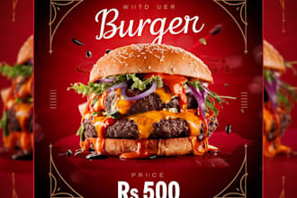 design eye catching food instagram post for restaurant and cafe