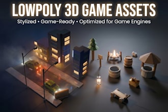 create stylized, low poly models, game props or asset packs