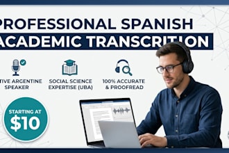 provide professional spanish transcription for academic research and interviews