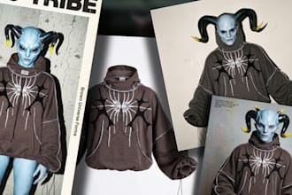 create edgy ai fashion photo for alternative brands product image for ecommerce