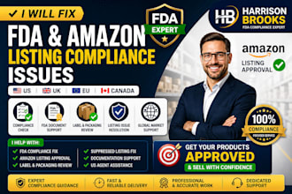 fix fda and amazon listing compliance issues for US UK eu canada