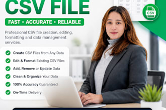 create, clean, and format CSV files professionally