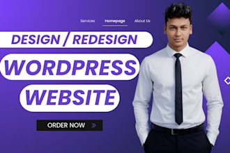 design responsive wordpress website with modern wp design