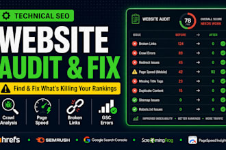 do a complete technical SEO audit and fix errors on your website