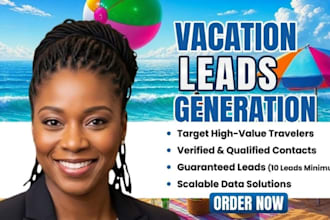 provide travel leads travel agency leads tourism leads vacation leads
