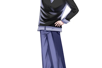 draw full body female and male character