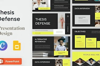 design engaging academic presentation for thesis defense in powerpoint in canva