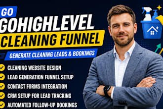 design gohighlevel cleaning business website ghl lead generation funnel