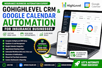set up gohighlevel CRM and google calendar automation for insurance businesses