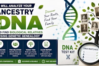 analyze your ancestry dna and find biological relatives using generic genealogy