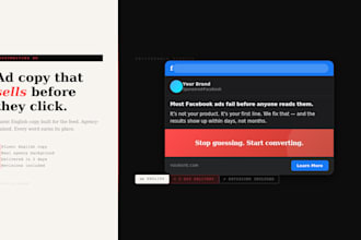 write converting facebook ad copy in french or english