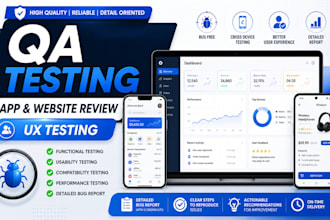 qa review and test ios app, website review, and android app user experience