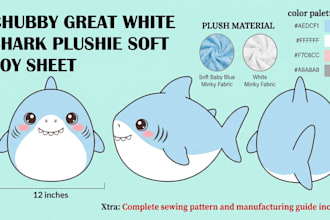 design custom plushie reference sheet stuffed animal tech pack, ych character