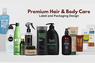 design premium shampoo, haircare, and body wash labels