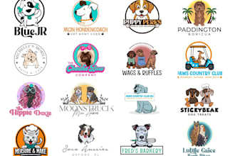 make modern animal dog pet care and veterinary logo design