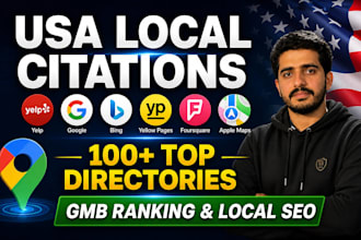 submit business to 100 USA local citations for local SEO and gmb ranking
