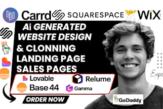 develop ai generated website on carrd, wix squarespace wordpress godaddy website