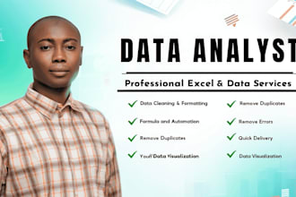 do excel data cleaning, formatting, data analysis automation and visualization