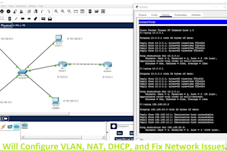 configure cisco network vlan nat dhcp and fix network issues