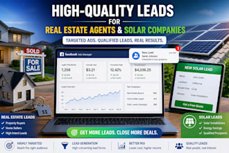 generate high quality facebook leads for real estate solar paid ads expert