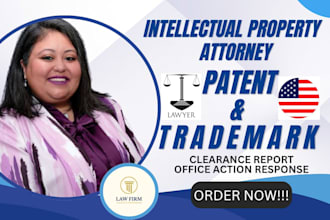 handle trademark search, patent drafting, filing and office action responses