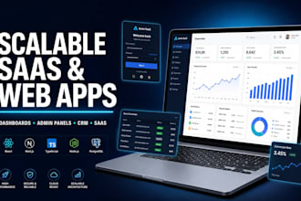 build scalable saas web app dashboard admin panel and crm system