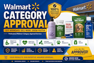 approve walmart category in beauty, health, supplement ,otc ,pet,and baby