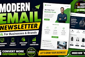 design responsive HTML email template,  newslettere for mailchimp and compaigns