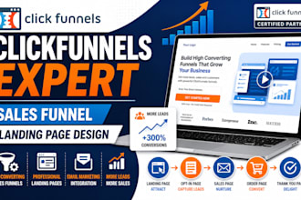 build clickfunnels landing page, sales funnel website in click funnel