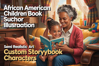 illustrate professional children book characters and full storybook scene
