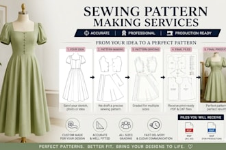 create custom cad sewing patterns with grading in PDF and  dxf for any garments