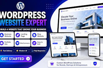 create wordpress business, blog, portfolio or ecommerce site