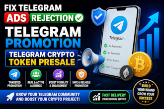 fix telegram ads rejection, telegram promotion, telegram crypto token presale