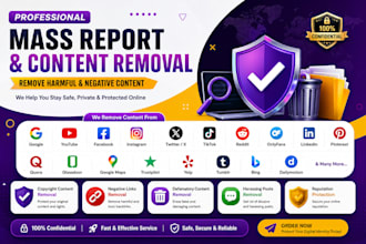 remove outdated, infringing, defaming, harassing, copyright, leaked content