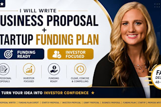 do business proposal, business plan and startup funding plan