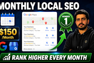 provide monthly local SEO service to rank your local business on google 1st page