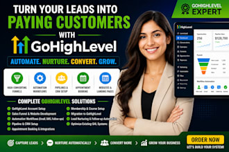 go high level expert for automation, workflows, and landing pages