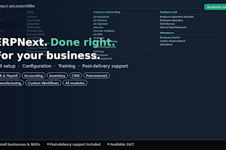 implement erpnext for your business, HR, procurement and more