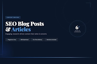 write SEO optimized blog posts and articles for your website