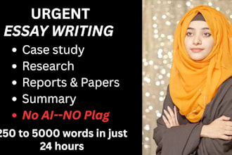 do urgent essay writing as an essay writer on any topic