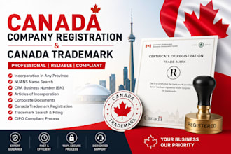 register your canada company and file your canada trademark professionally
