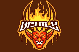 design king devil e sport mascot logo design service for your company