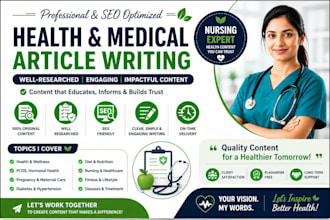 write professional health, medical, nursing articles